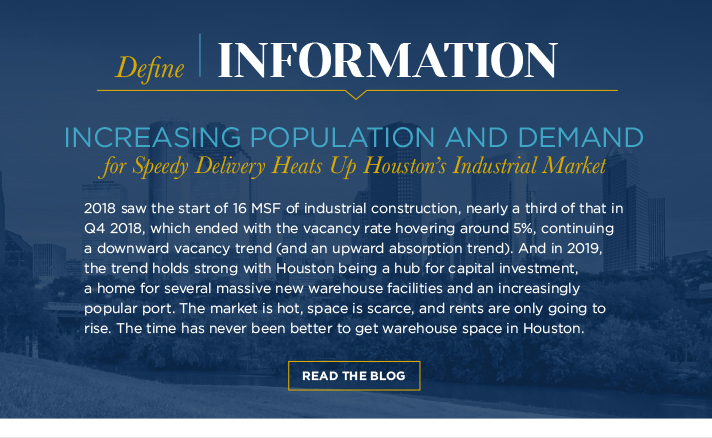 Increasing Population and Demand for Speedy Delivery Heats Up Houston’s Industrial Market 